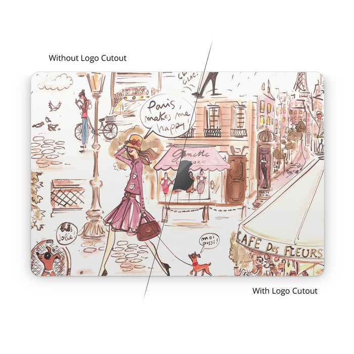 Paris Makes Me Happy - Apple MacBook Skin - eZthings USA WE SORT ALL THE CRAZIEST GADGETS, GIZMOS, TOYS & TECHNOLOGY, SO YOU DON'T HAVE TO.