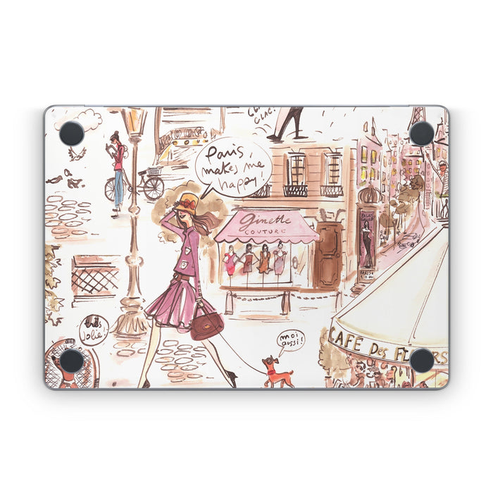 Paris Makes Me Happy - Apple MacBook Skin - eZthings USA WE SORT ALL THE CRAZIEST GADGETS, GIZMOS, TOYS & TECHNOLOGY, SO YOU DON'T HAVE TO.