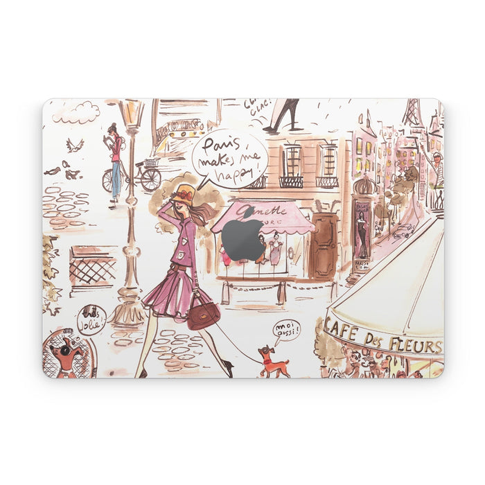 Paris Makes Me Happy - Apple MacBook Skin - eZthings USA WE SORT ALL THE CRAZIEST GADGETS, GIZMOS, TOYS & TECHNOLOGY, SO YOU DON'T HAVE TO.