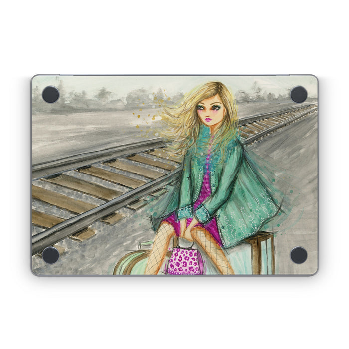 Lulu Waiting by the Train Tracks - Apple MacBook Skin
