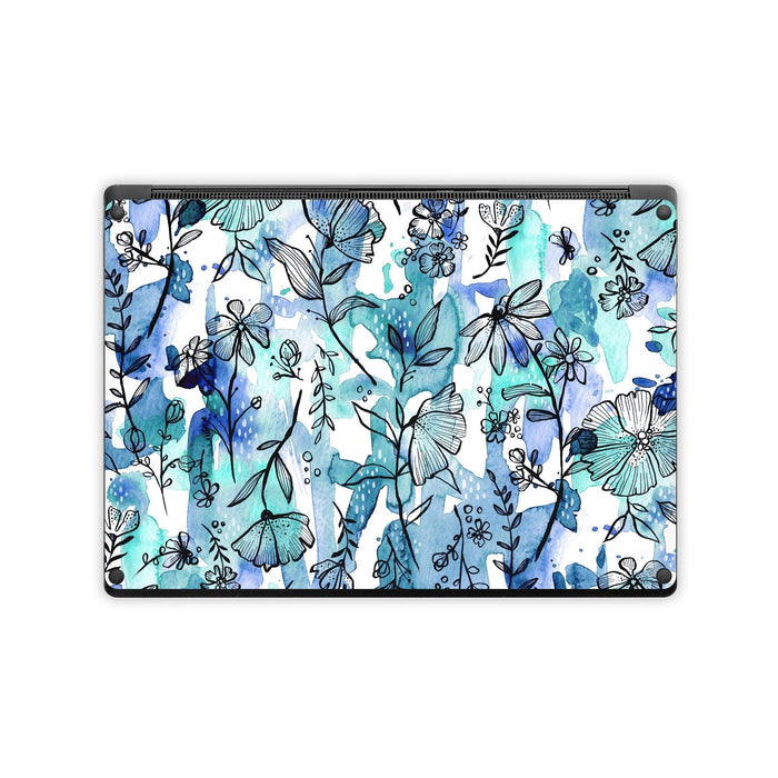 Blue Ink Floral - Microsoft Surface Laptop Skin