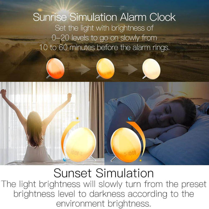 Wake Up Sunrise Simulation Alarm Clock - eZthings USA WE SORT ALL THE CRAZIEST GADGETS, GIZMOS, TOYS & TECHNOLOGY, SO YOU DON'T HAVE TO.