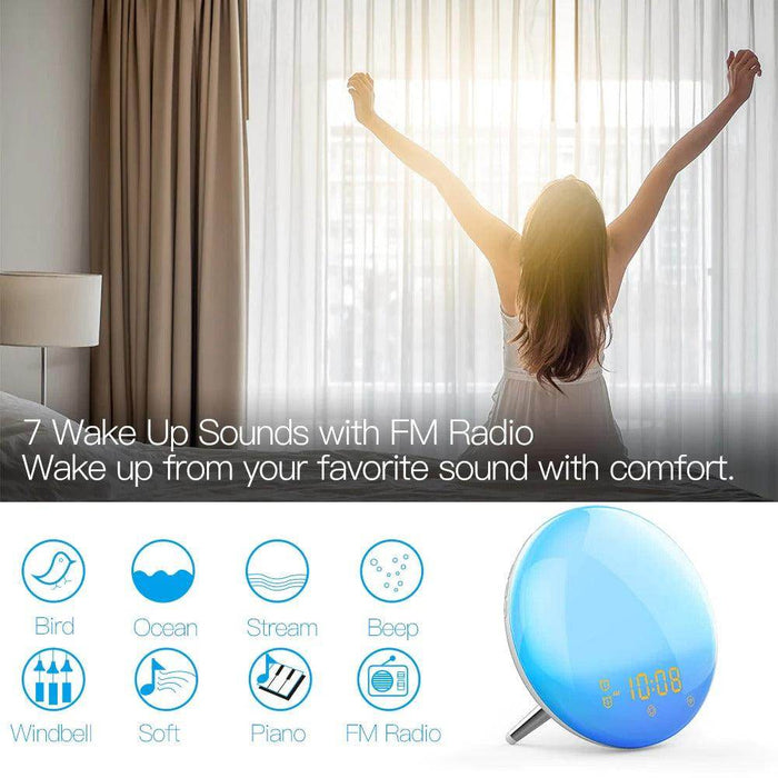 Wake Up Sunrise Simulation Alarm Clock - eZthings USA WE SORT ALL THE CRAZIEST GADGETS, GIZMOS, TOYS & TECHNOLOGY, SO YOU DON'T HAVE TO.