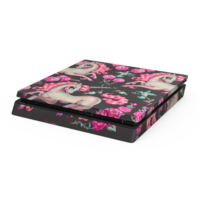 Unicorns and Roses - Sony PS4 Slim Skin - eZthings USA WE SORT ALL THE CRAZIEST GADGETS, GIZMOS, TOYS & TECHNOLOGY, SO YOU DON'T HAVE TO.