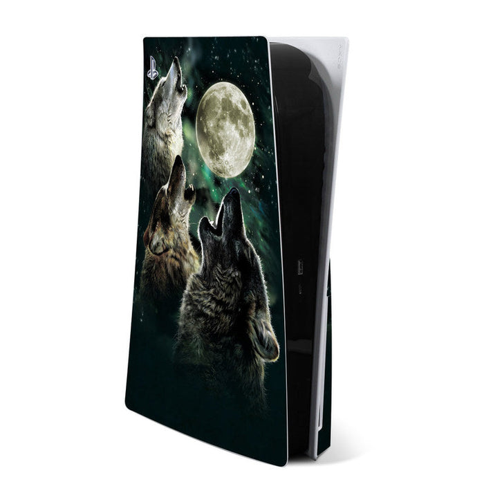 Three Wolf Moon - Sony PS5 Skin - eZthings USA WE SORT ALL THE CRAZIEST GADGETS, GIZMOS, TOYS & TECHNOLOGY, SO YOU DON'T HAVE TO.