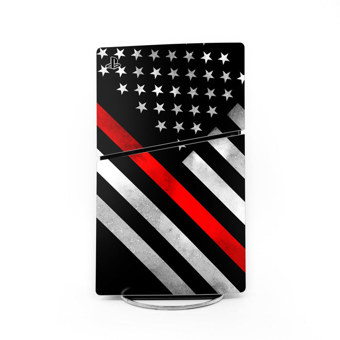 Thin Red Line Hero - Sony PS5 Slim Skin - eZthings USA WE SORT ALL THE CRAZIEST GADGETS, GIZMOS, TOYS & TECHNOLOGY, SO YOU DON'T HAVE TO.