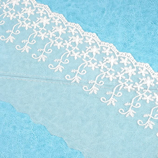Cotton Lace Embroidery Wedding Fabric Trim for DIY Decorating, Floral Designing and Crafts (3 Yard, White (Width:5.9")) - eZthings USA WE SORT ALL THE CRAZIEST GADGETS, GIZMOS, TOYS & TECHNOLOGY, SO YOU DON'T HAVE TO.