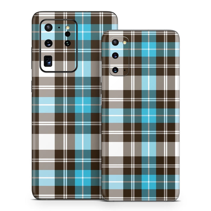 Turquoise Plaid - Samsung Galaxy S20 Skin