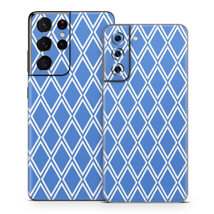 Blue Checks - Samsung Galaxy S21 Skin