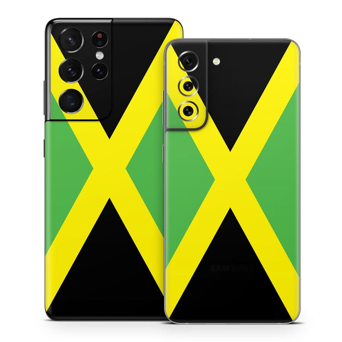 Jamaican Flag - Samsung Galaxy S21 Skin - eZthings USA WE SORT ALL THE CRAZIEST GADGETS, GIZMOS, TOYS & TECHNOLOGY, SO YOU DON'T HAVE TO.