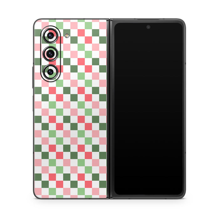 Christmas Checkers - Samsung Galaxy Z Fold5 Skin