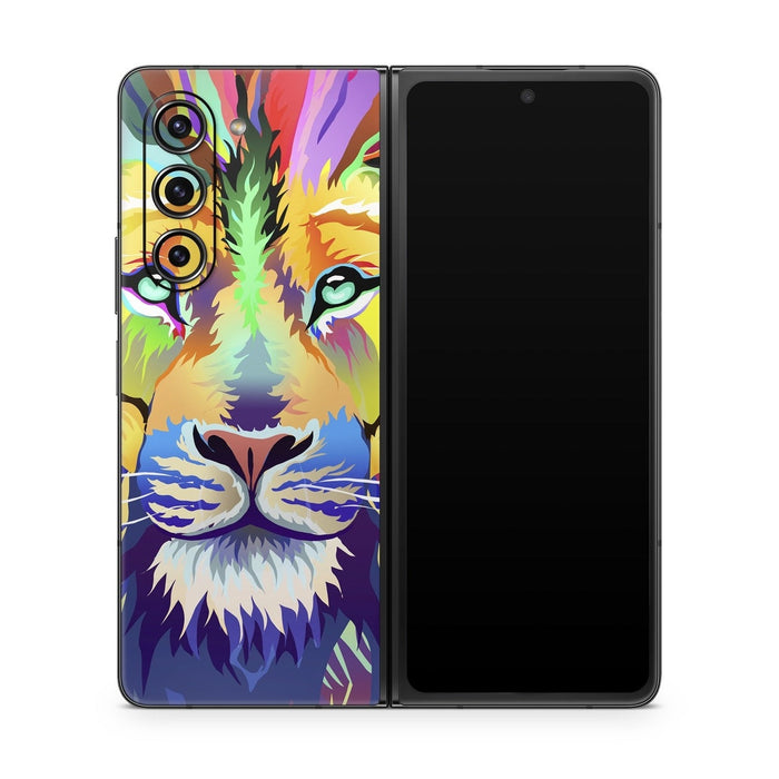 King of Technicolor - Samsung Galaxy Z Fold5 Skin - eZthings USA WE SORT ALL THE CRAZIEST GADGETS, GIZMOS, TOYS & TECHNOLOGY, SO YOU DON'T HAVE TO.