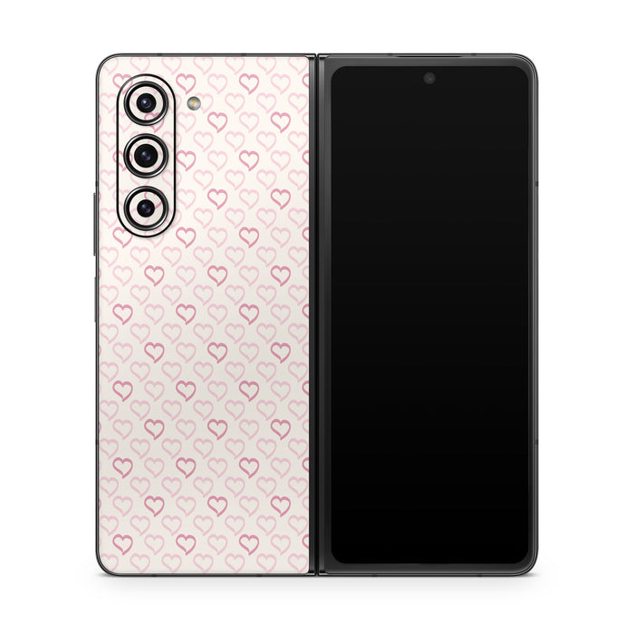 Patterned Hearts - Samsung Galaxy Z Fold5 Skin