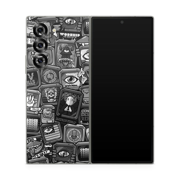 Distraction Tactic B&W - Samsung Galaxy Z Fold6 Skin