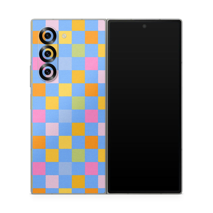 Eclectic Checker - Samsung Galaxy Z Fold6 Skin - eZthings USA WE SORT ALL THE CRAZIEST GADGETS, GIZMOS, TOYS & TECHNOLOGY, SO YOU DON'T HAVE TO.