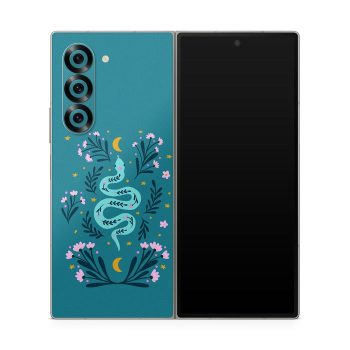 Snake and Flowers - Samsung Galaxy Z Fold6 Skin