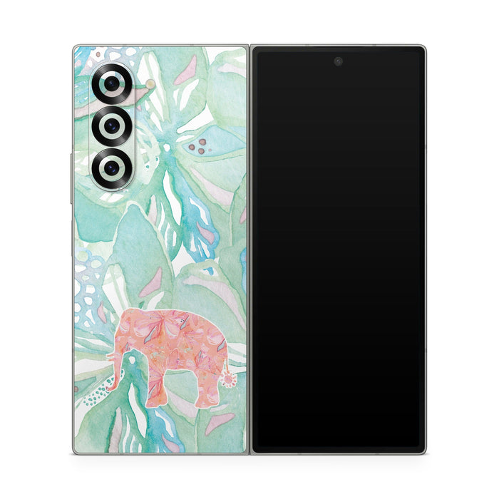 Tropical Elephant - Samsung Galaxy Z Fold6 Skin - eZthings USA WE SORT ALL THE CRAZIEST GADGETS, GIZMOS, TOYS & TECHNOLOGY, SO YOU DON'T HAVE TO.