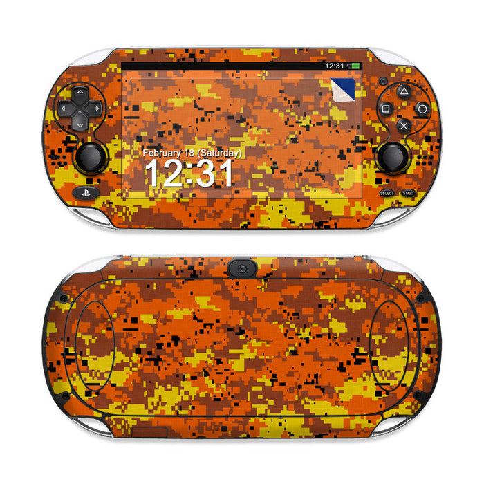 Digital Orange Camo - Sony PS Vita Skin