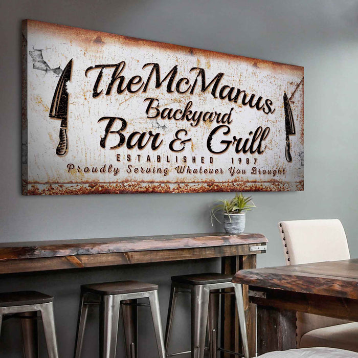 Backyard Bar & Grill Sign II