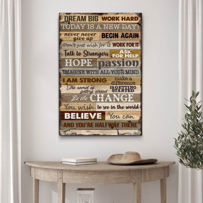 Dream Big Work Hard Motivation Sign II