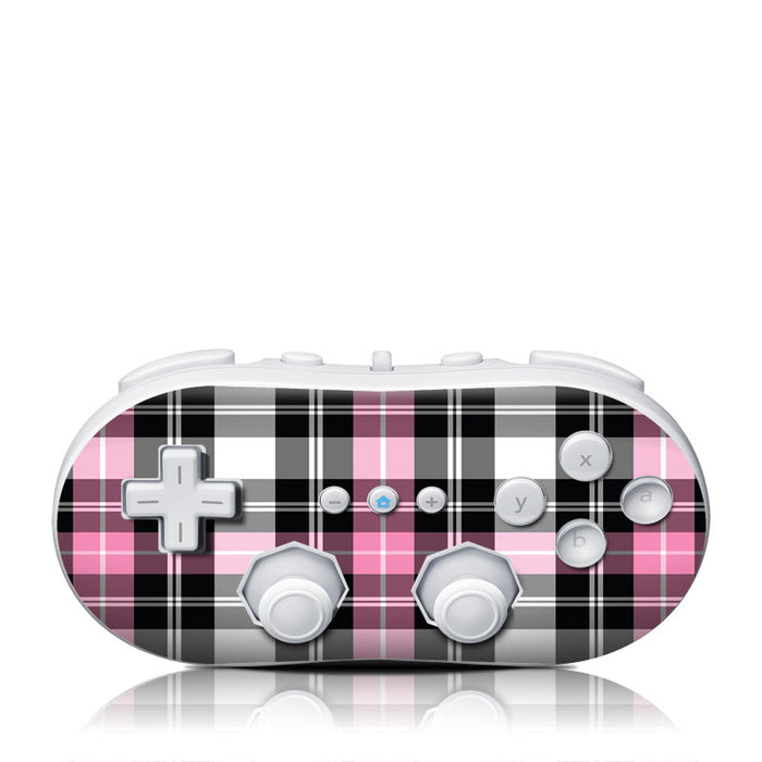 Pink Plaid - Nintendo Wii Classic Controller Skin