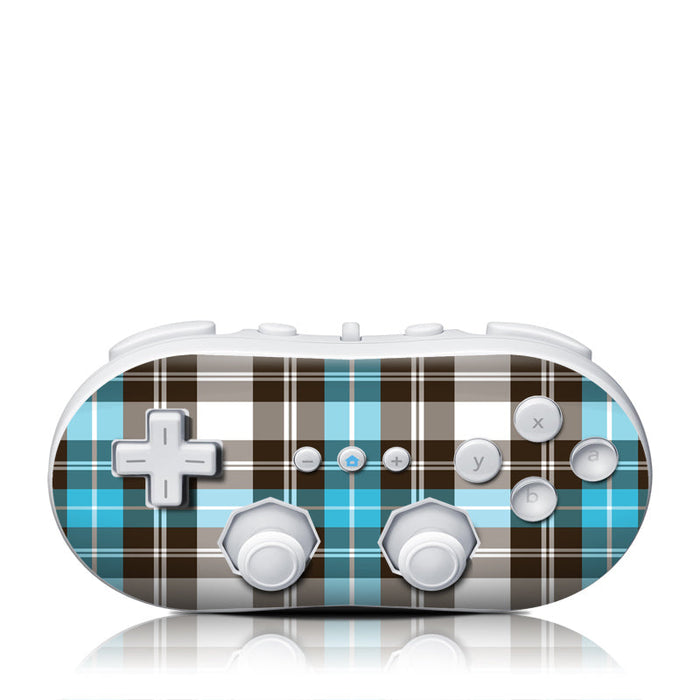 Turquoise Plaid - Nintendo Wii Classic Controller Skin