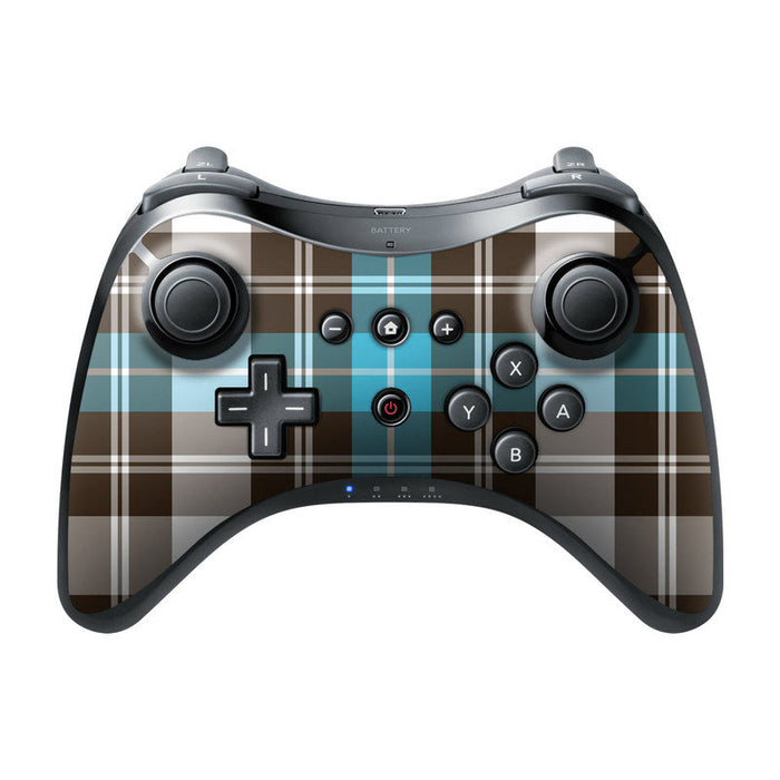 Turquoise Plaid - Nintendo Wii U Pro Controller Skin - eZthings USA WE SORT ALL THE CRAZIEST GADGETS, GIZMOS, TOYS & TECHNOLOGY, SO YOU DON'T HAVE TO.