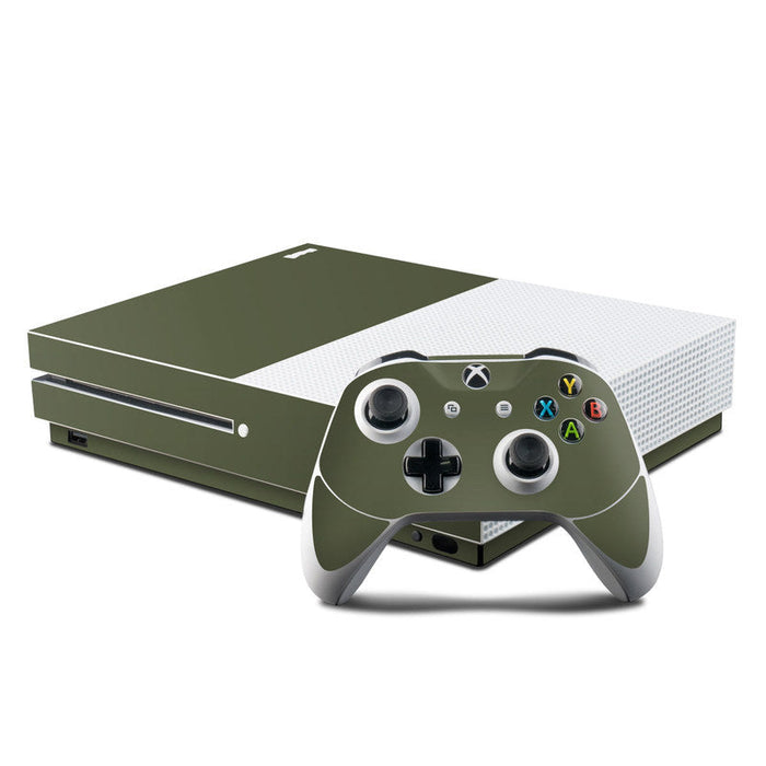 Solid State Olive Drab - Microsoft Xbox One S Console and Controller Kit Skin