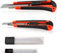 Heavy Duty 9mm Snap Off Blades Box Cutters Set for Cutting Materials: Wallpaper, Vinyl, Leather, Shrink-wrap (Auto-Lock Utility Knife Set + Blades) - eZthings USA WE SORT ALL THE CRAZIEST GADGETS, GIZMOS, TOYS & TECHNOLOGY, SO YOU DON'T HAVE TO.