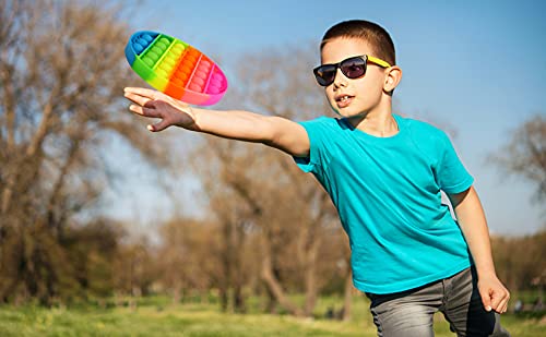 eZthings Heavy Duty Stress Relief Sensory Toy - Push Bubble Popper Champs Fidget Toys for Kids and Adults (Rainbow) - eZthings USA WE SORT ALL THE CRAZIEST GADGETS, GIZMOS, TOYS & TECHNOLOGY, SO YOU DON'T HAVE TO.