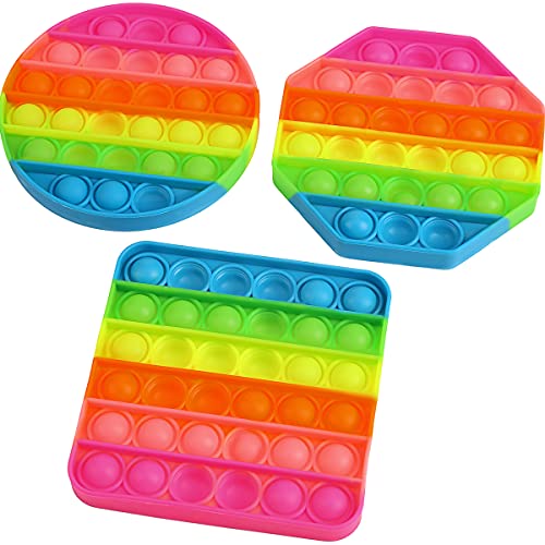 eZthings Heavy Duty Stress Relief Sensory Toy - Push Bubble Popper Champs Fidget Toys for Kids and Adults (Rainbow) - eZthings USA WE SORT ALL THE CRAZIEST GADGETS, GIZMOS, TOYS & TECHNOLOGY, SO YOU DON'T HAVE TO.