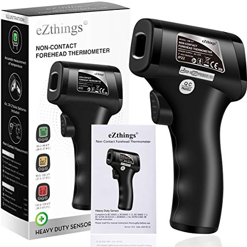 Non Contact Medical Screening Forehead Thermometer for Physician Offices and Hospitals (Black Heavy Duty Thermometer) - eZthings USA WE SORT ALL THE CRAZIEST GADGETS, GIZMOS, TOYS & TECHNOLOGY, SO YOU DON'T HAVE TO.