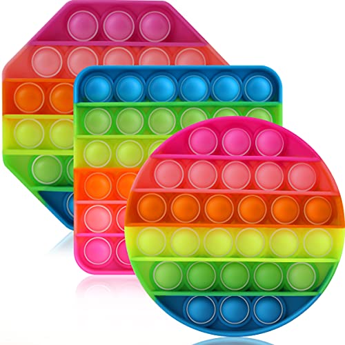 eZthings Heavy Duty Stress Relief Sensory Toy - Push Bubble Popper Champs Fidget Toys for Kids and Adults (Rainbow) - eZthings USA WE SORT ALL THE CRAZIEST GADGETS, GIZMOS, TOYS & TECHNOLOGY, SO YOU DON'T HAVE TO.