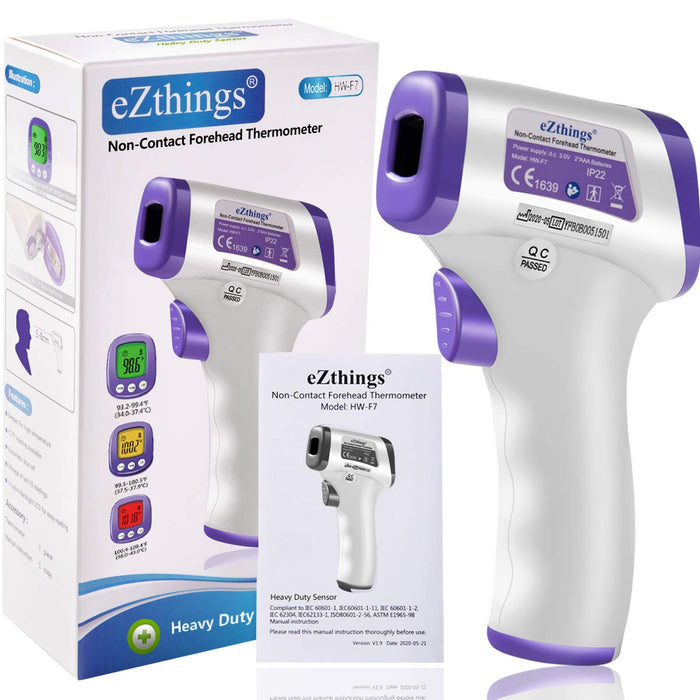 Heavy Duty Thermometer Infrared Forehead High Caliber Sensor No Contact with LCD Display for Medical Offices, Hospitals - eThings USA Priority COVID 19 Supplies - Opening Up America Again
